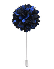 Navy Floral Coat Lapel Pin