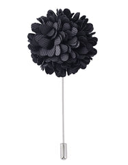 Charcoal Floral Coat Lapel Pin