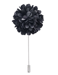 Charcoal Floral Coat Lapel Pin