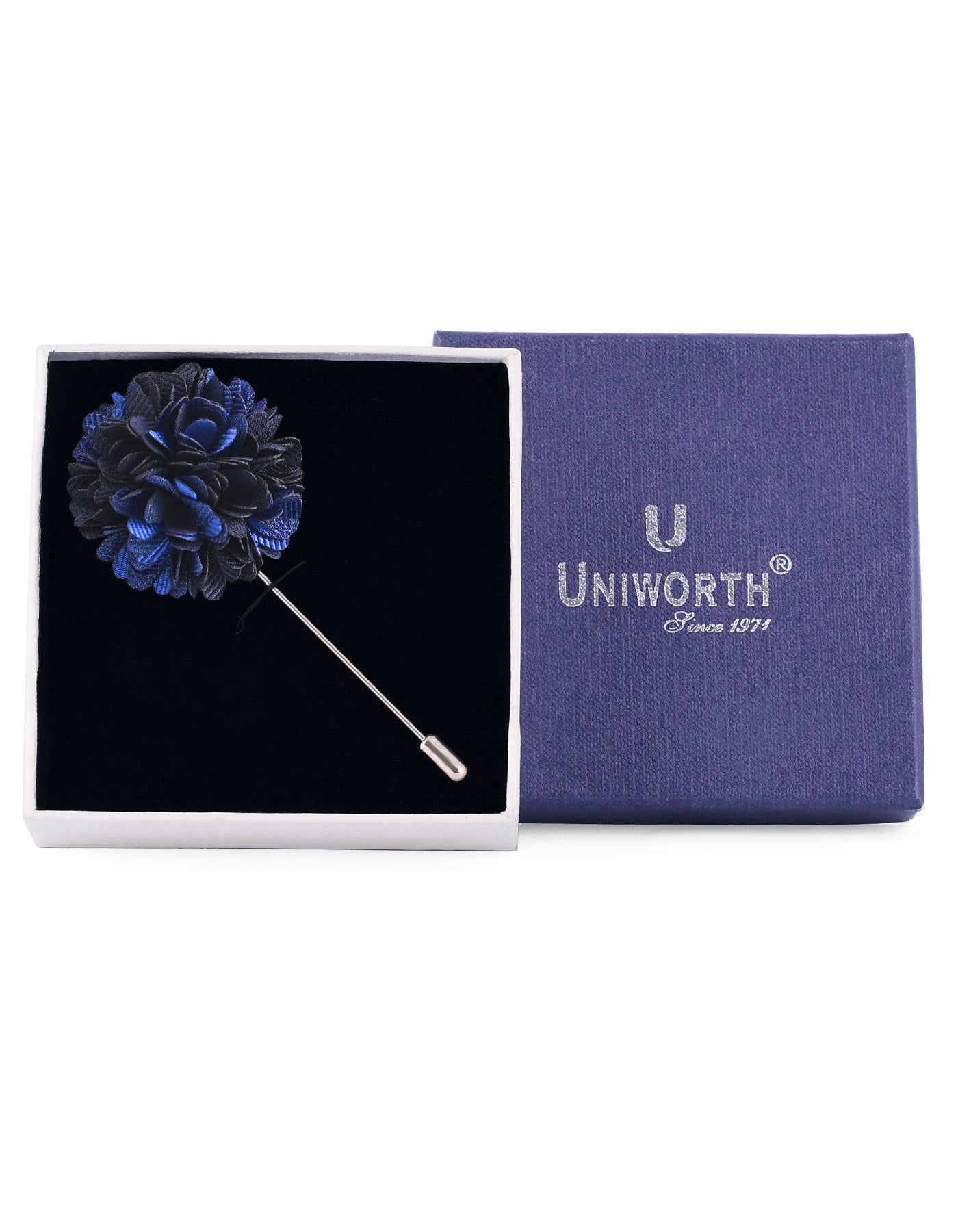 Blue Floral Coat Lapel Pin