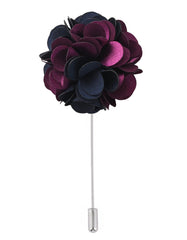 Purple Floral Coat Lapel Pin