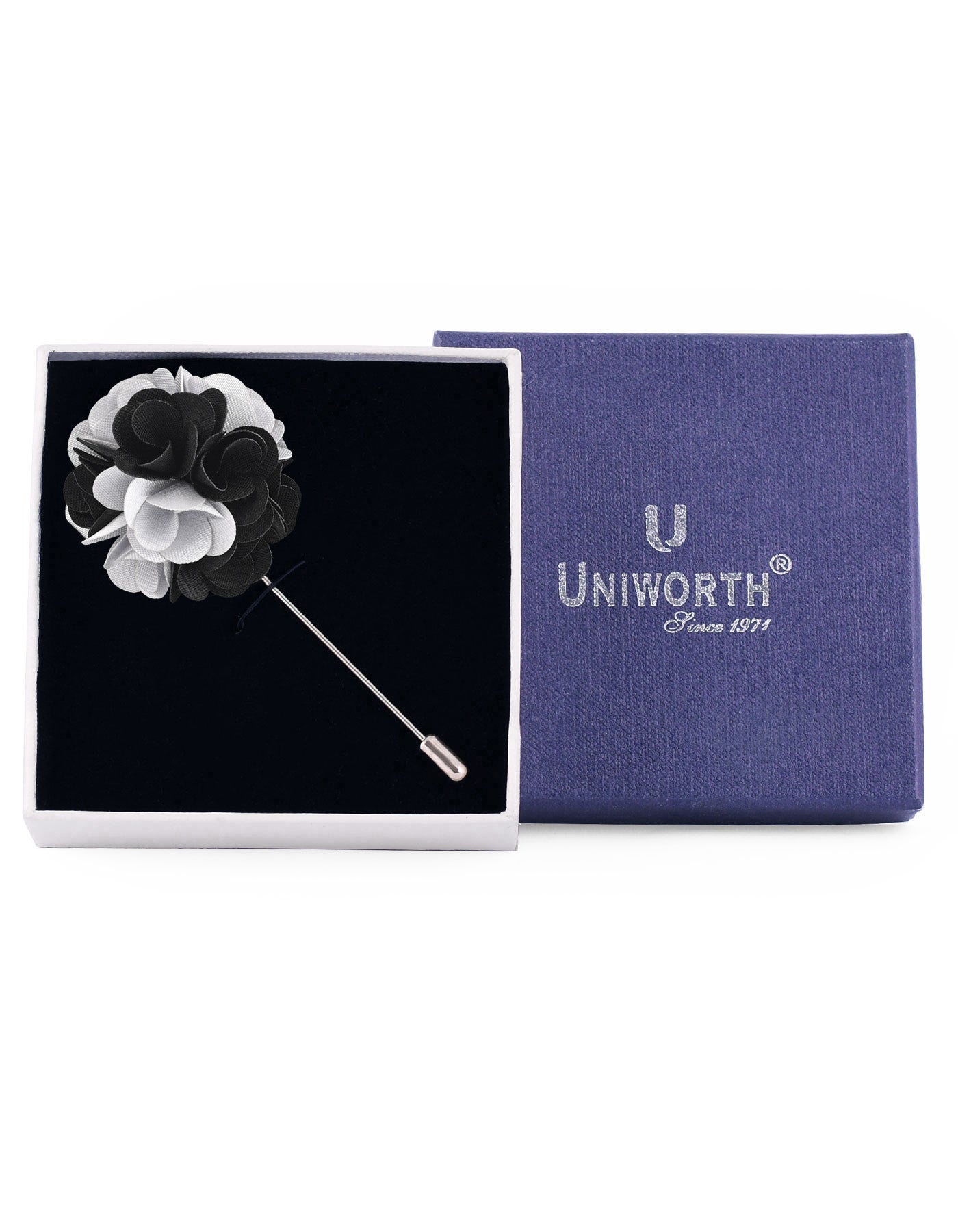 Black Floral Coat Lapel Pin