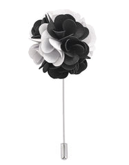 Black Floral Coat Lapel Pin