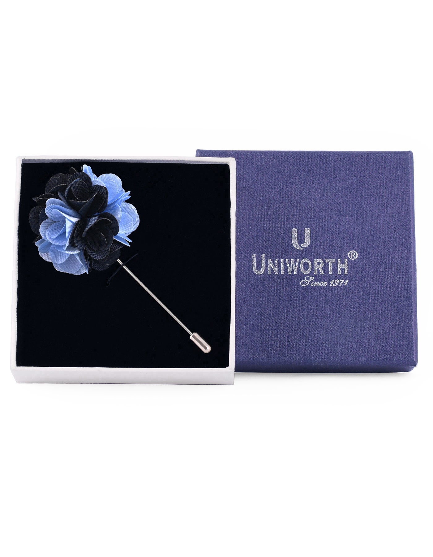 Sky	Floral Coat Lapel Pin