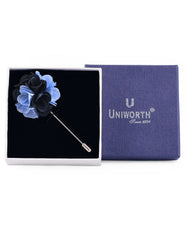 Sky	Floral Coat Lapel Pin