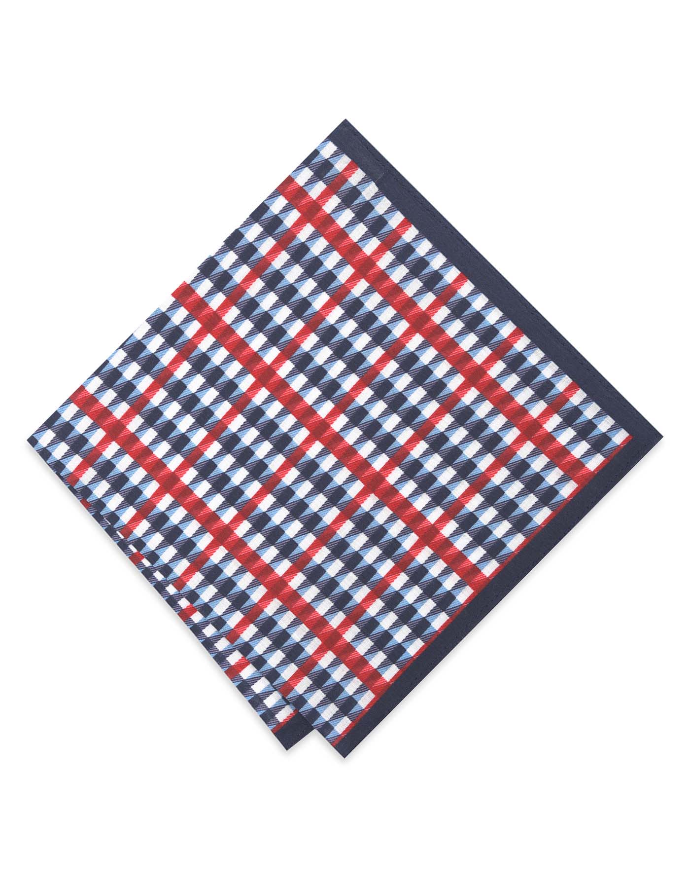 100% Polyester Red/Navy Pocket Square