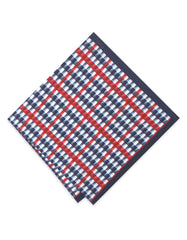 100% Polyester Red/Navy Pocket Square