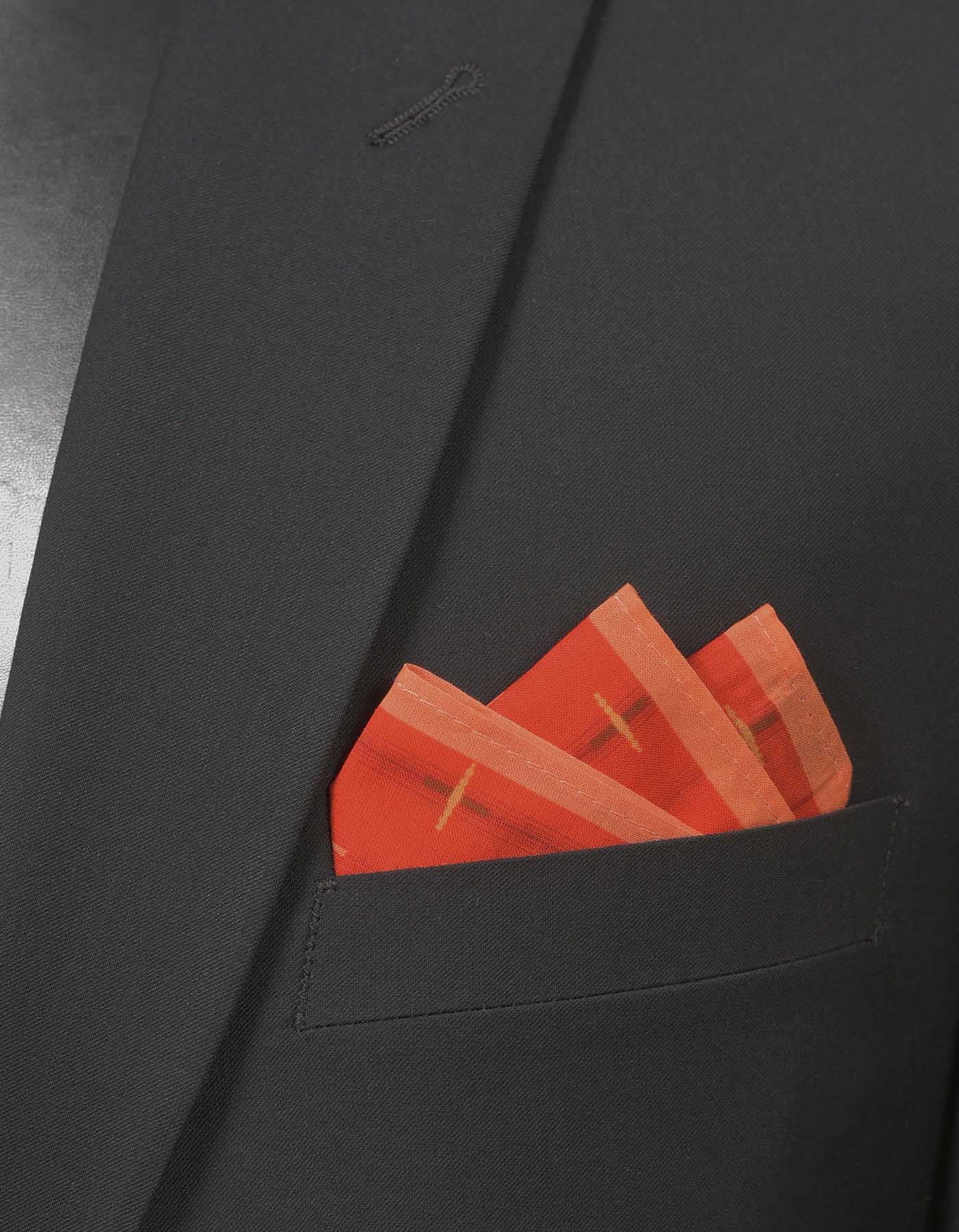 100% Polyester Rust Pocket Square