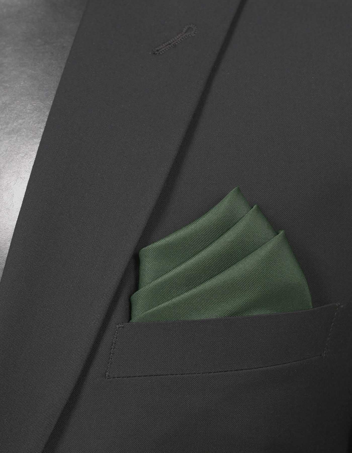 100% Polyester D Green Pocket Square