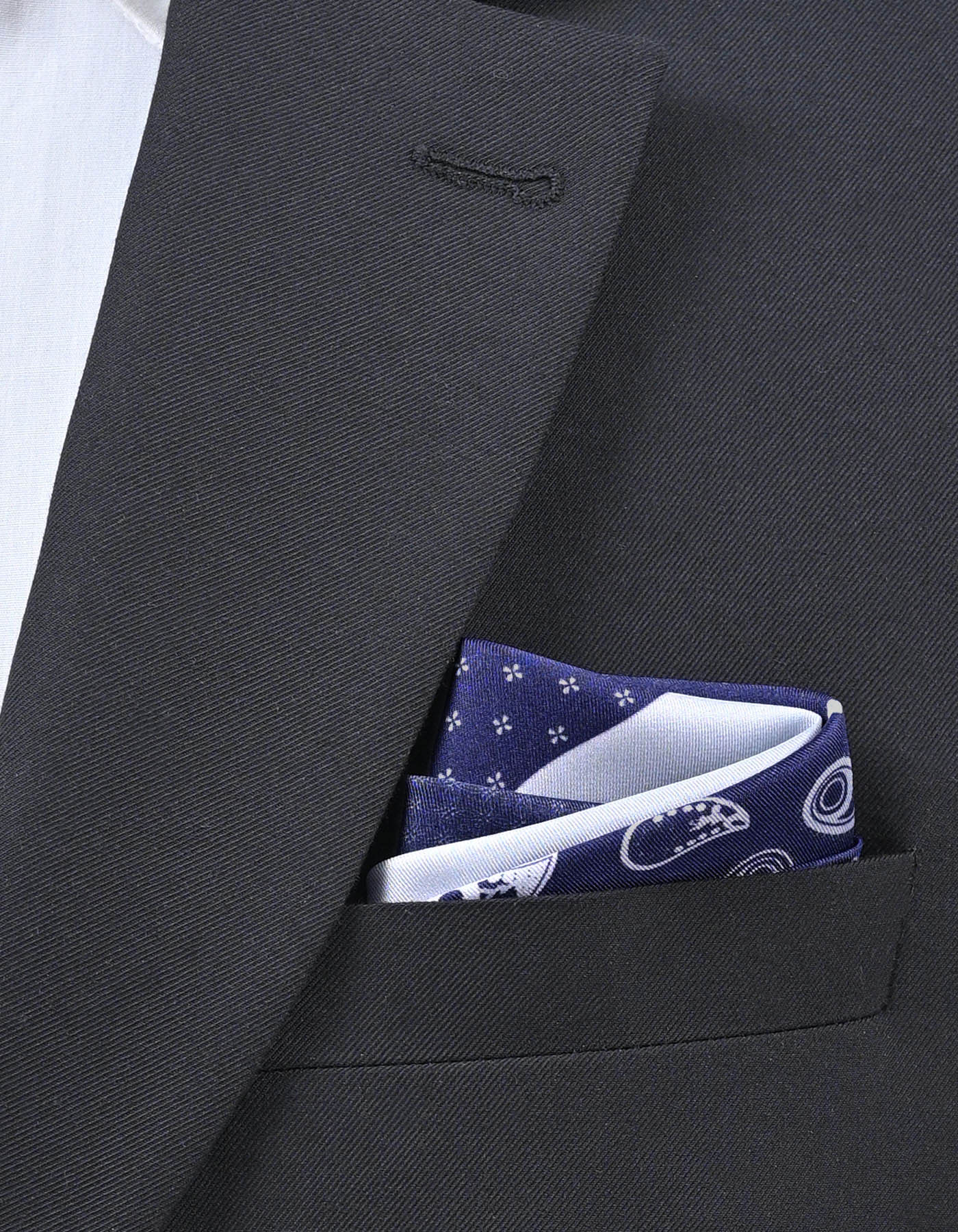 Navy 100% Silk Pocket Square