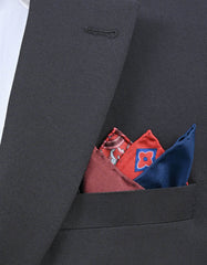 Red 100% Silk Pocket Square