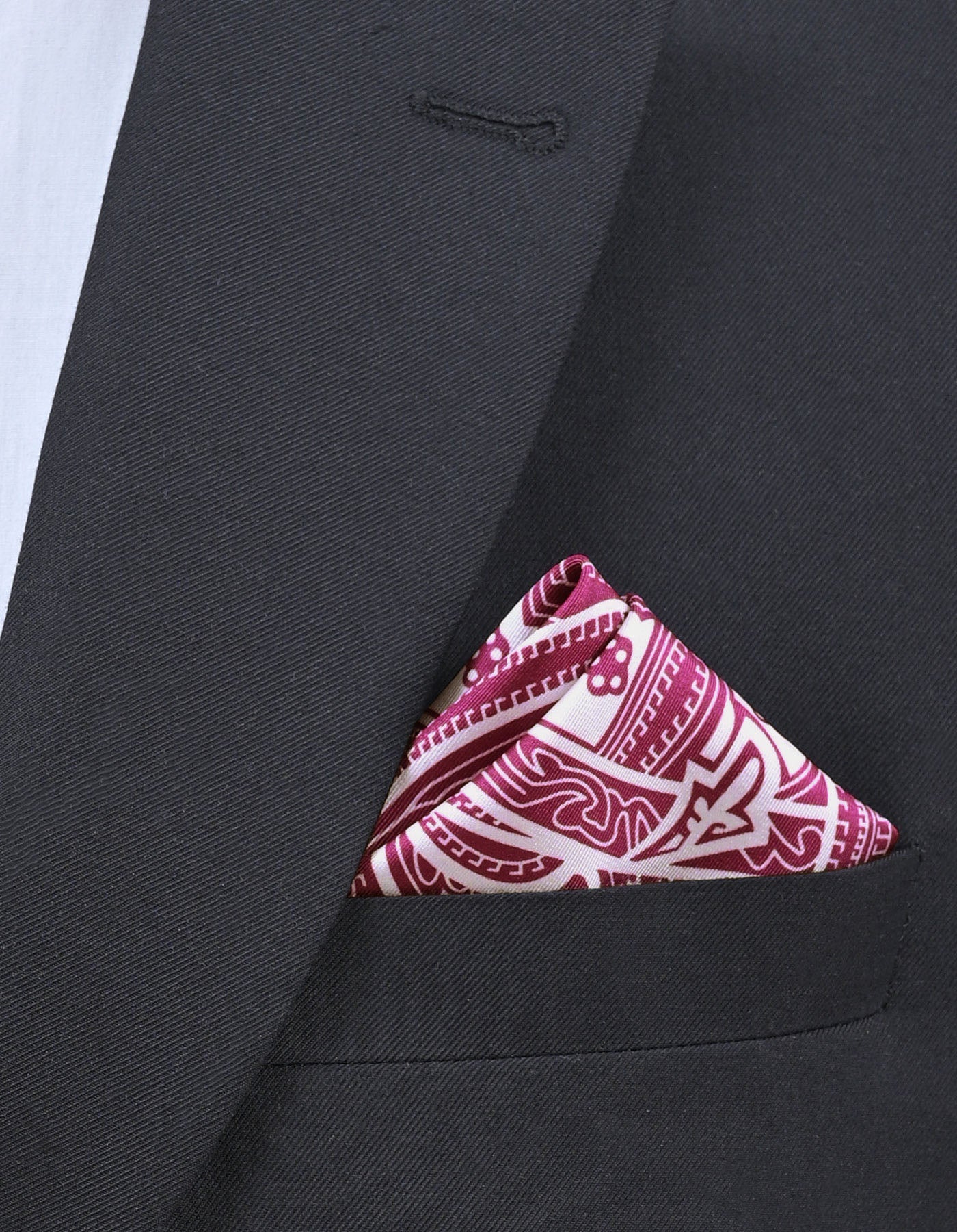 Maroon 100% Silk Pocket Square