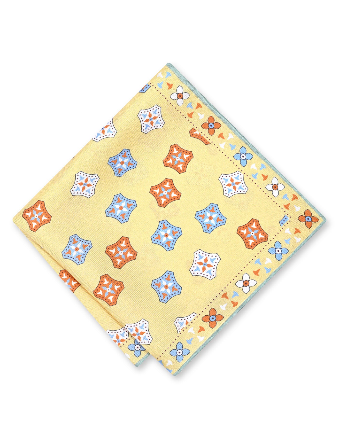 Mustard 100% Silk Pocket Square