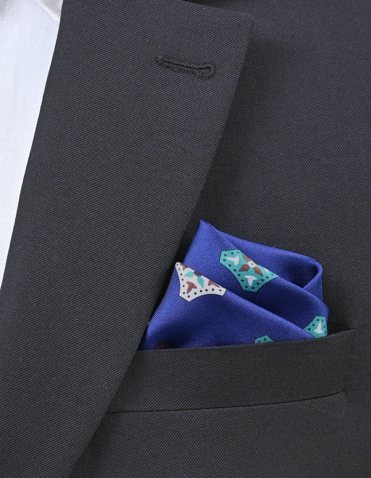 Blue 100% Silk Pocket Square