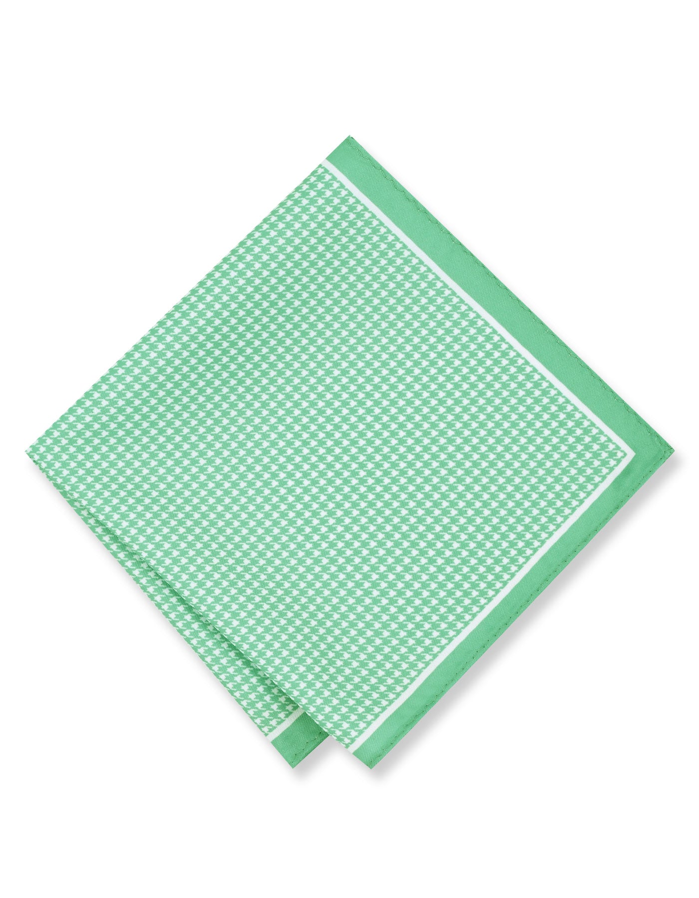 L Green 100% Polyester Pocket Square