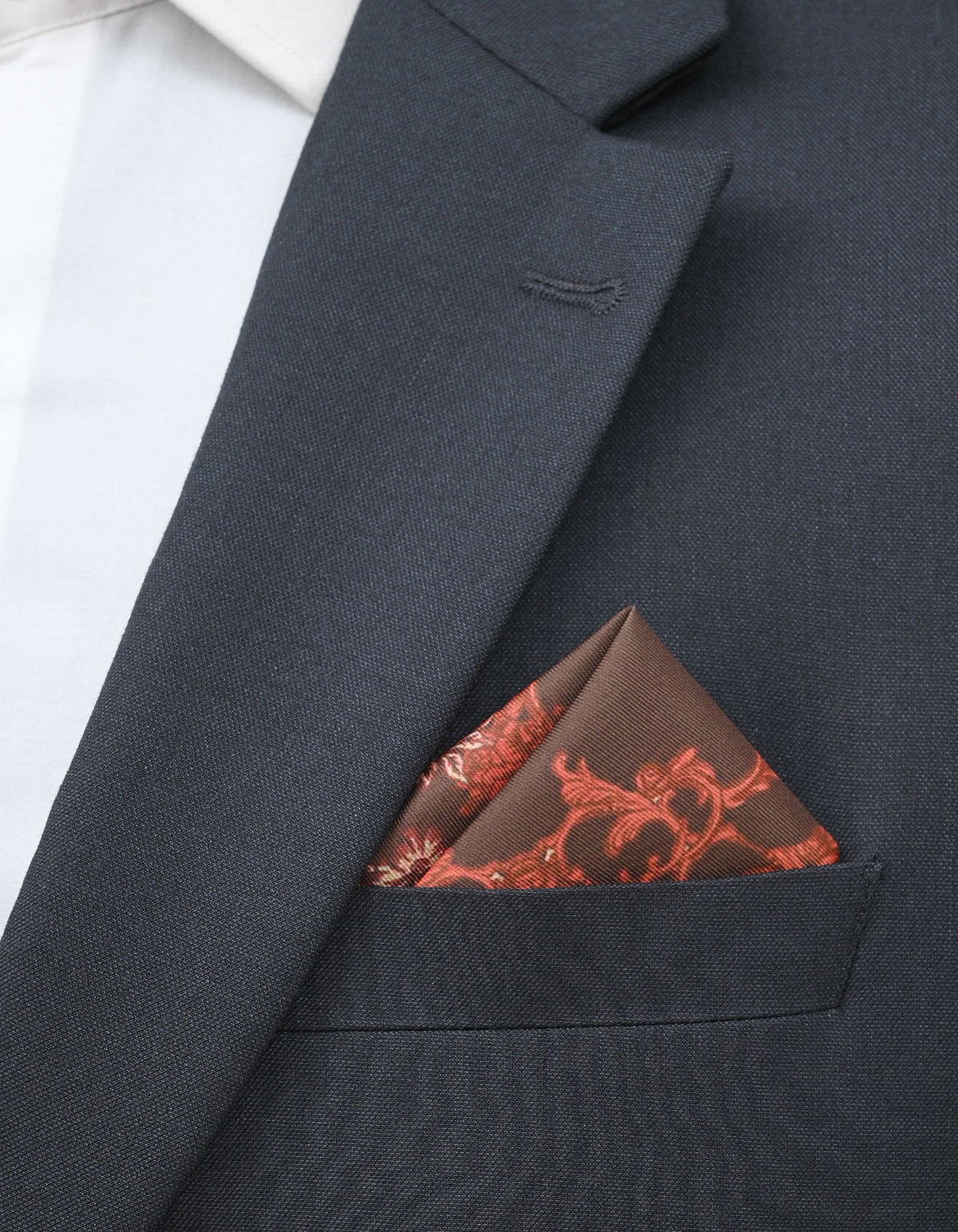 Brown 100% Polyester Pocket Square