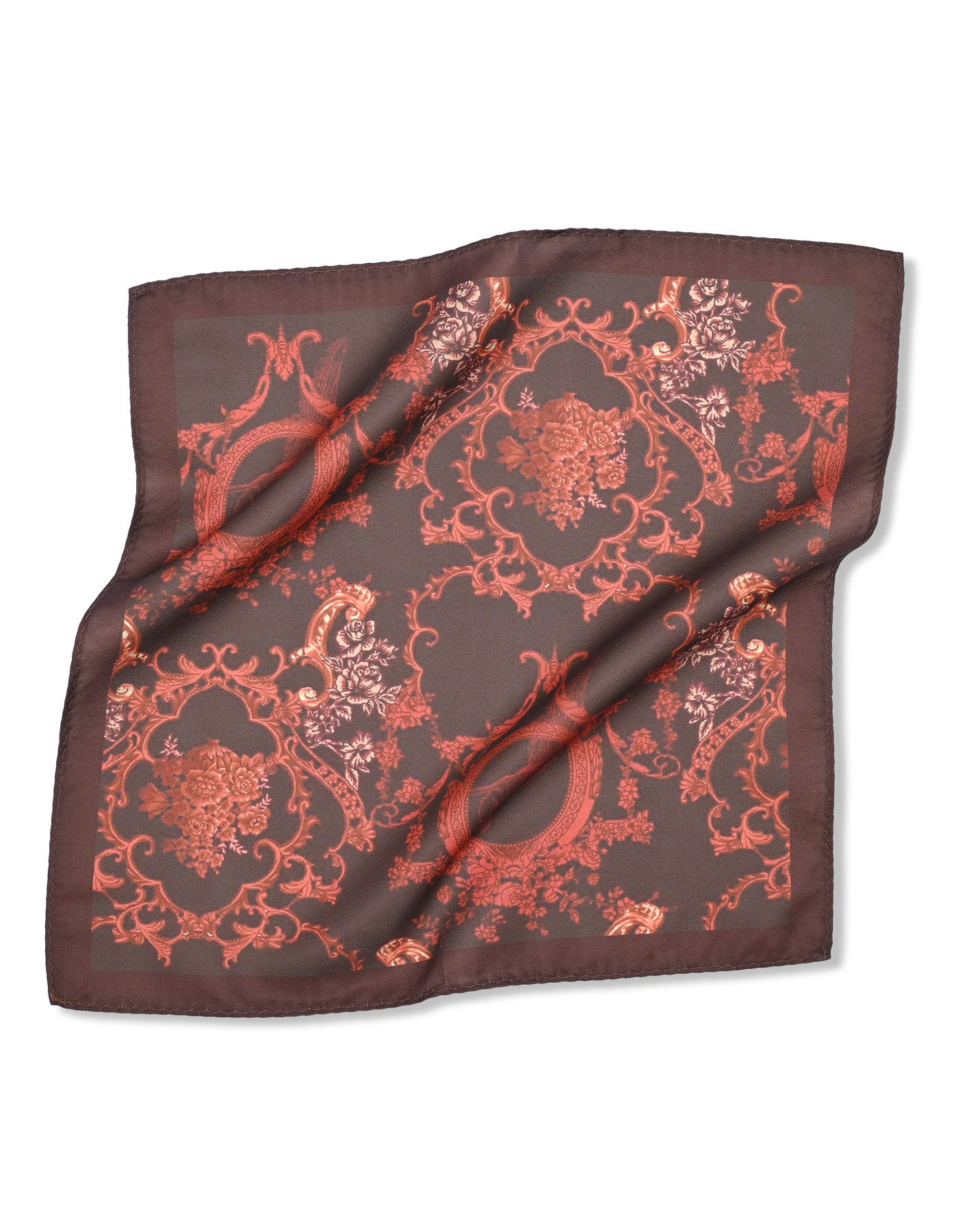 Brown 100% Polyester Pocket Square