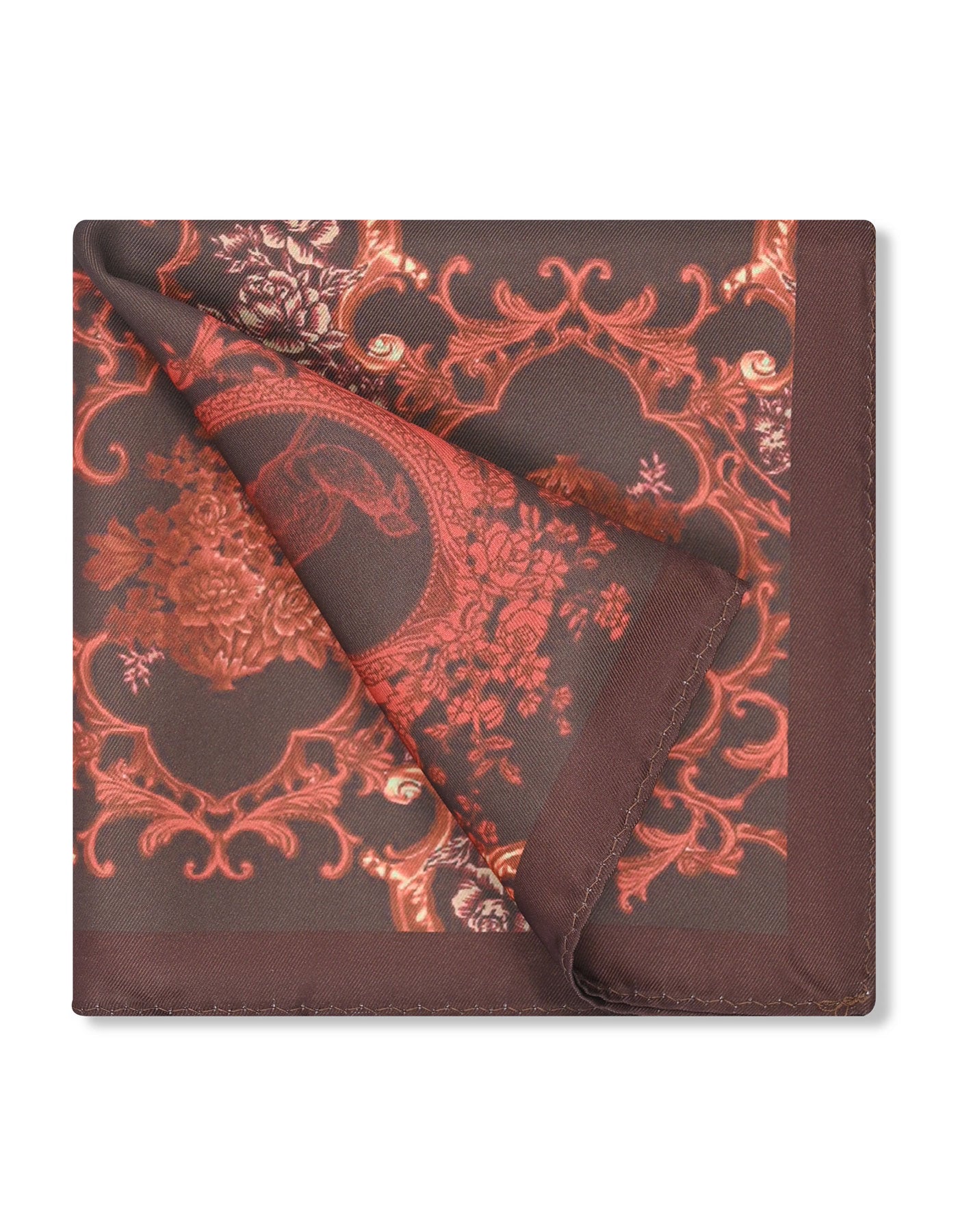 Brown 100% Polyester Pocket Square