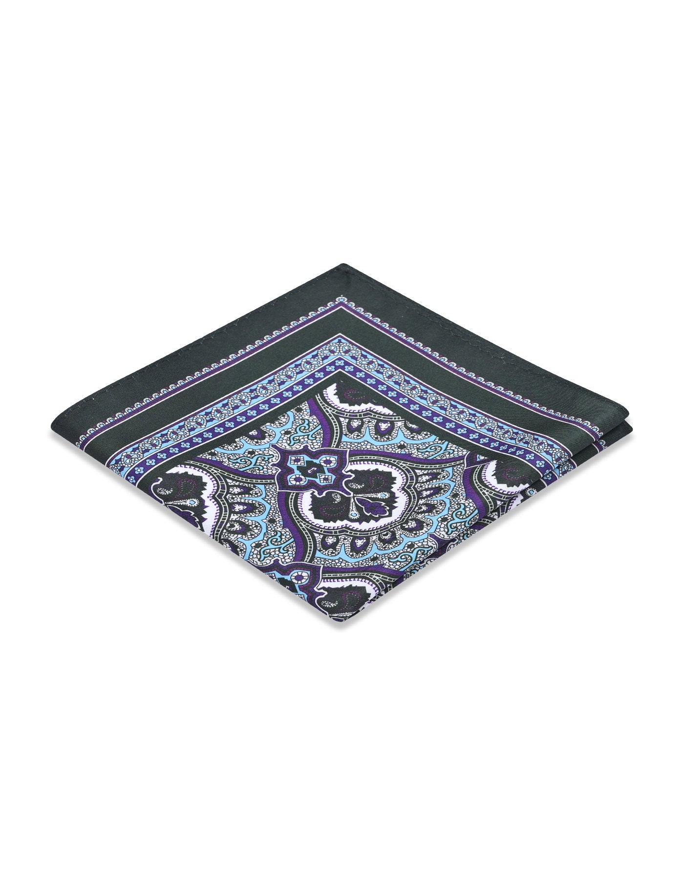 D Green 100% Polyester Pocket Square