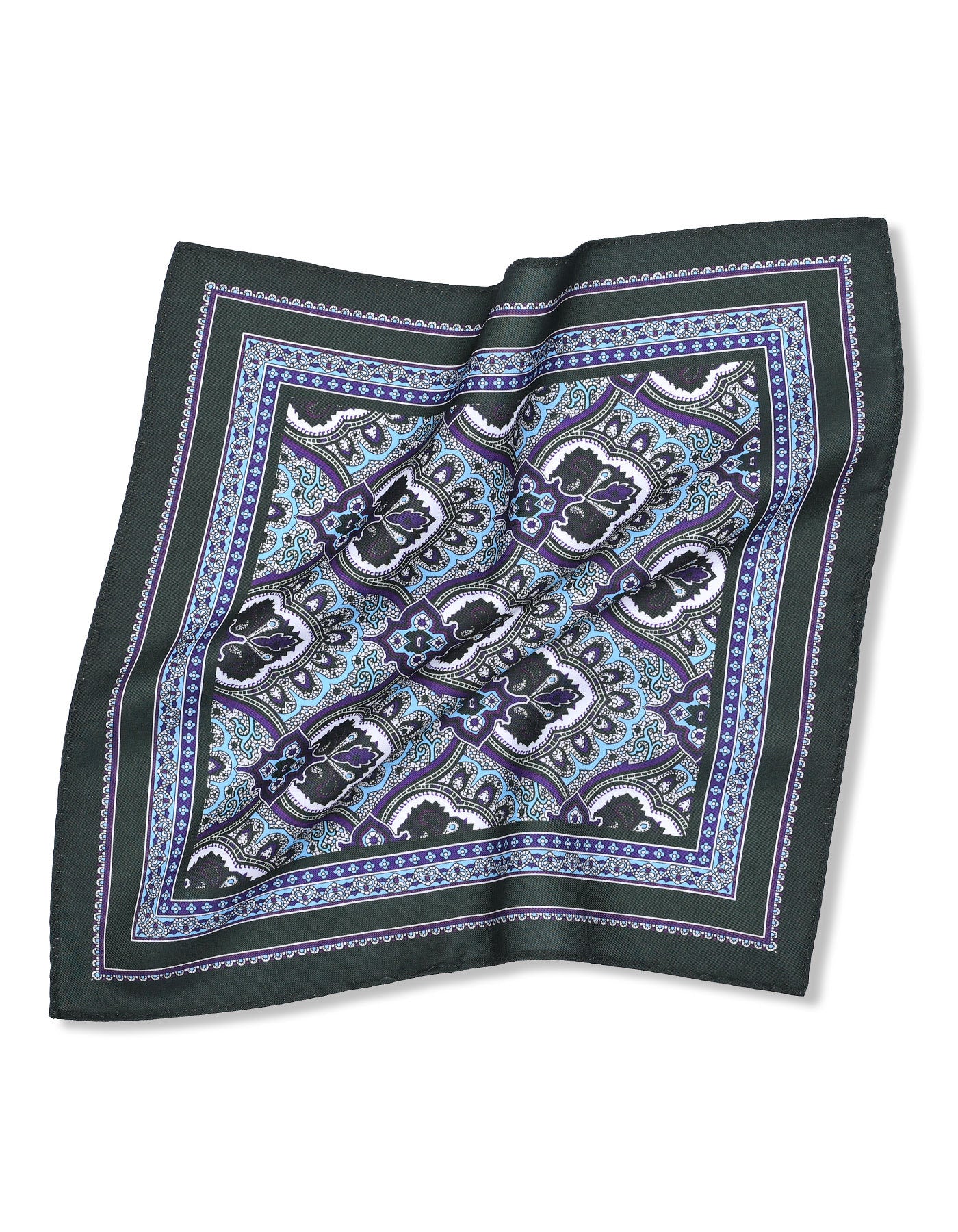 D Green 100% Polyester Pocket Square