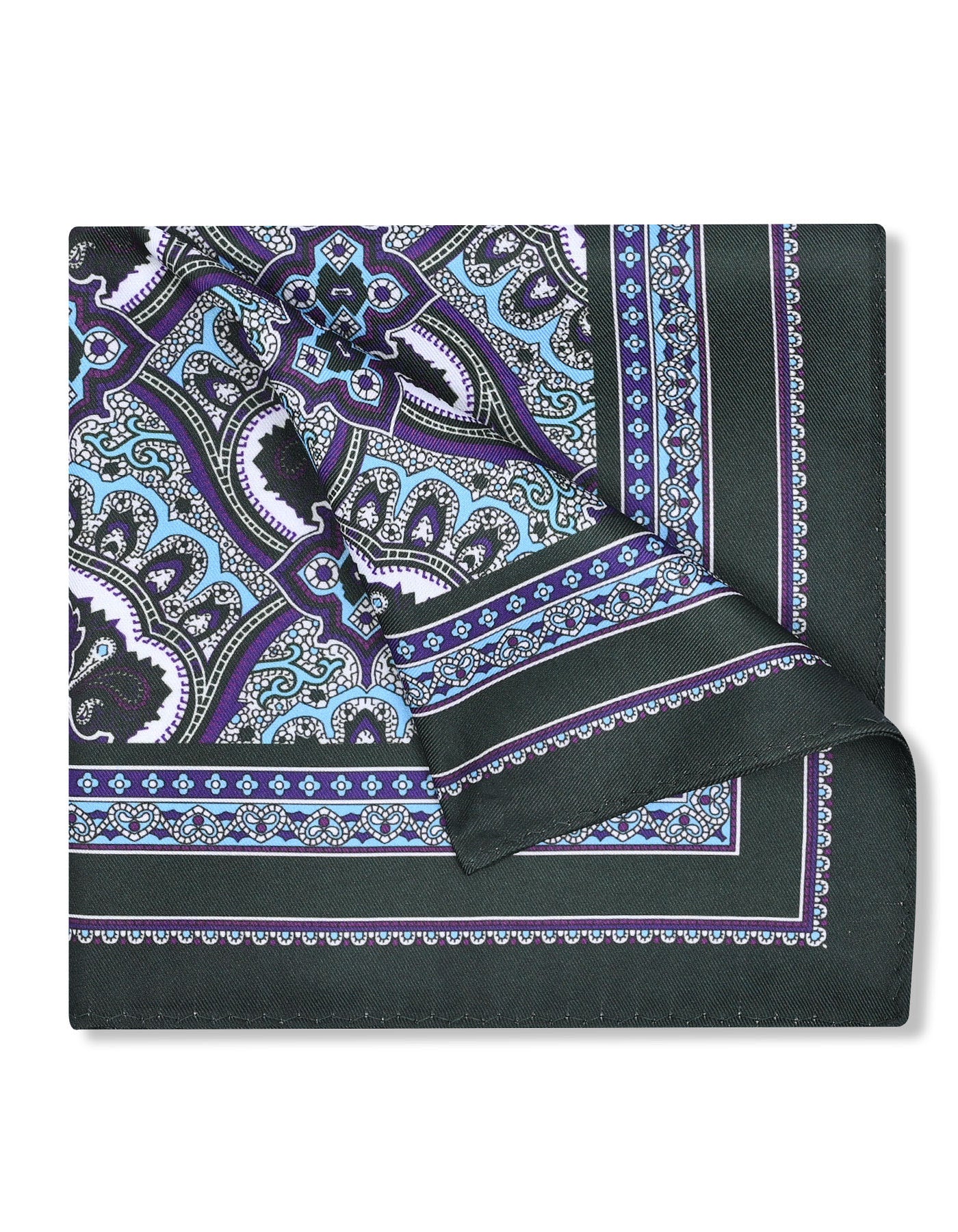 D Green 100% Polyester Pocket Square