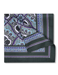 D Green 100% Polyester Pocket Square