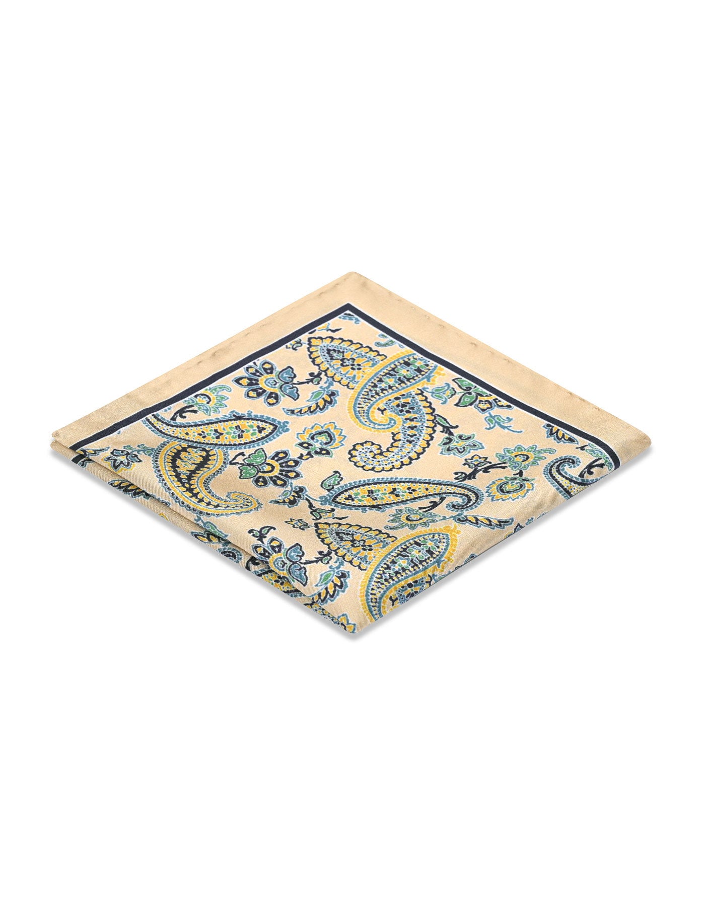 Beige 100% Silk Pocket Square