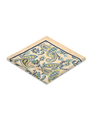 Beige 100% Silk Pocket Square