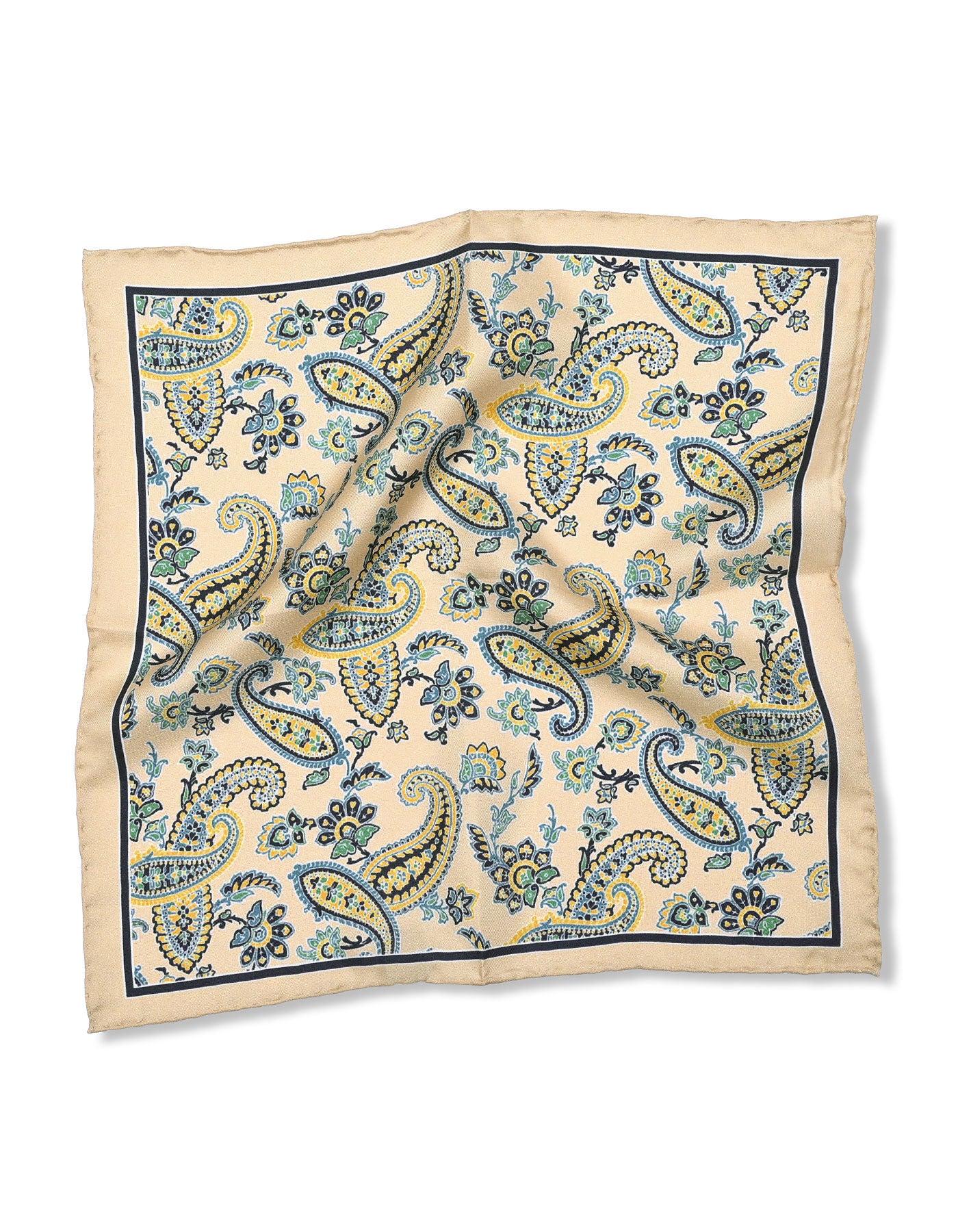 Beige 100% Silk Pocket Square