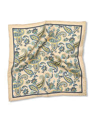 Beige 100% Silk Pocket Square