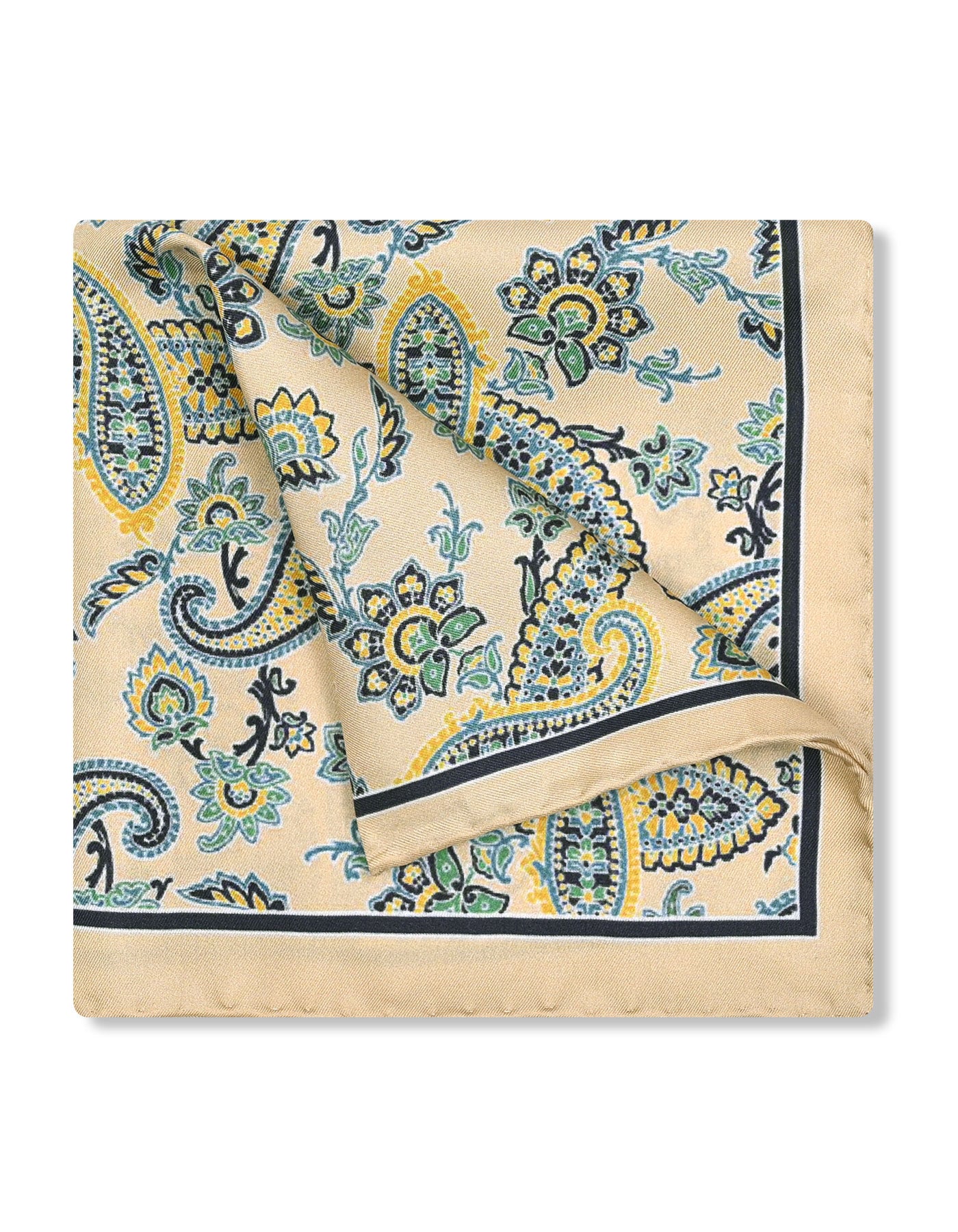 Beige 100% Silk Pocket Square