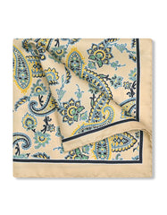 Beige 100% Silk Pocket Square