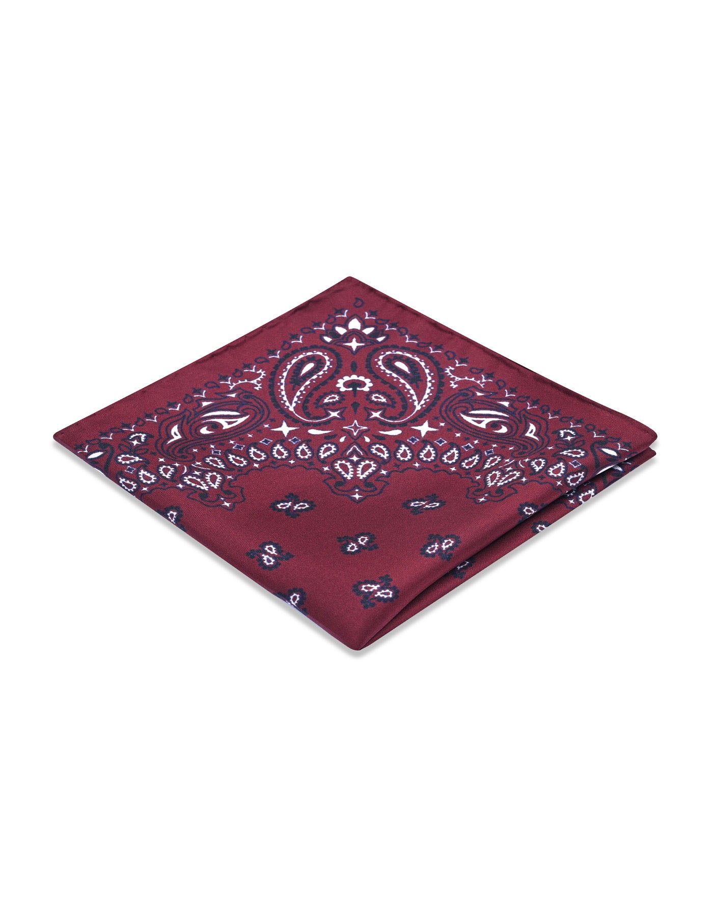 Maroon 100% Silk Pocket Square