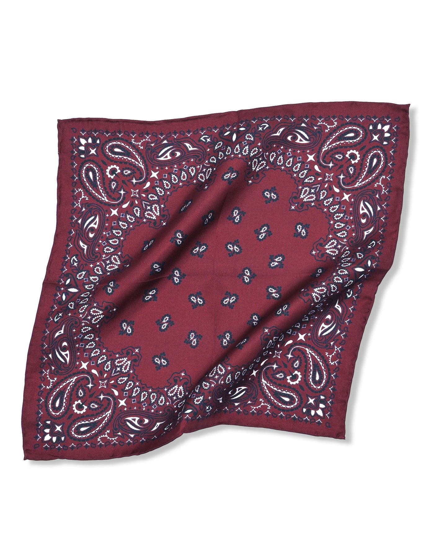 Maroon 100% Silk Pocket Square