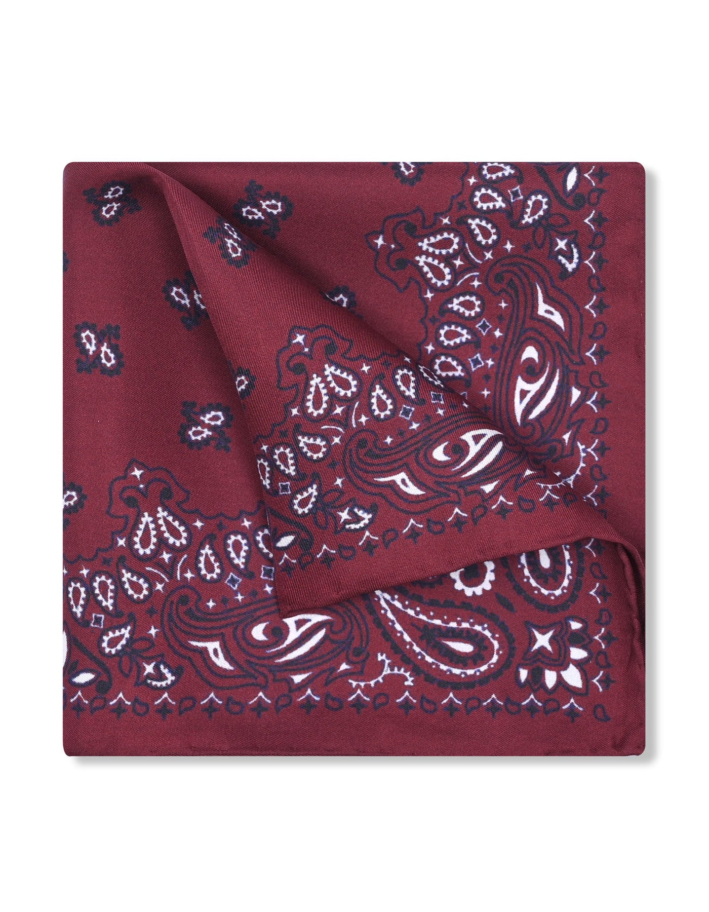 Maroon 100% Silk Pocket Square