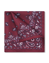 Maroon 100% Silk Pocket Square