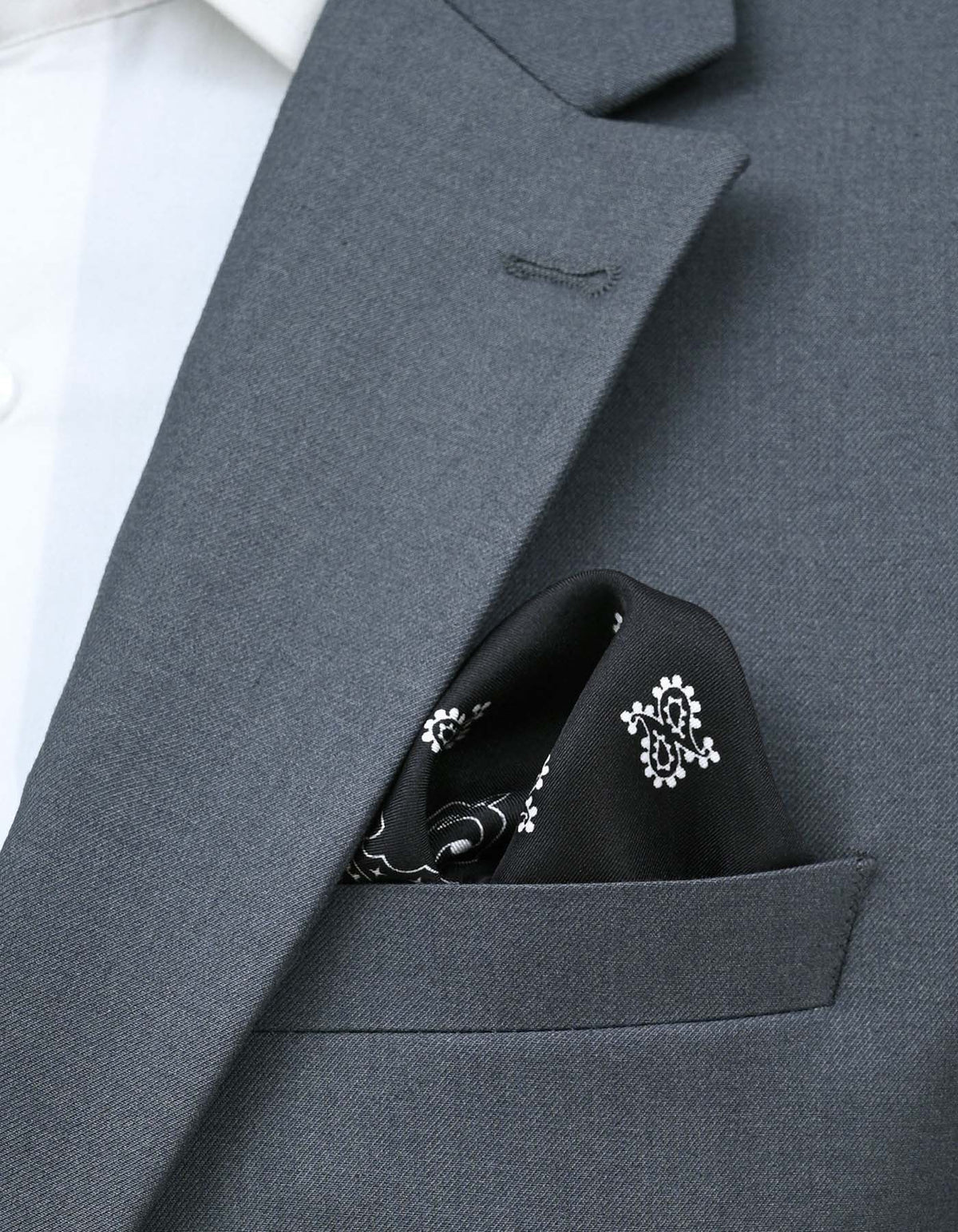 Black 100% Silk Pocket Square