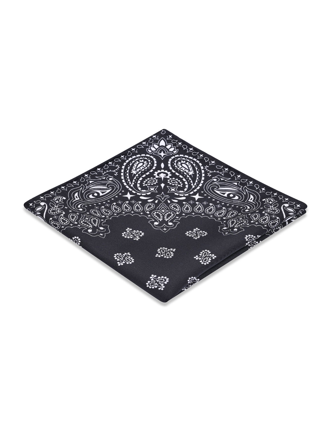 Black 100% Silk Pocket Square