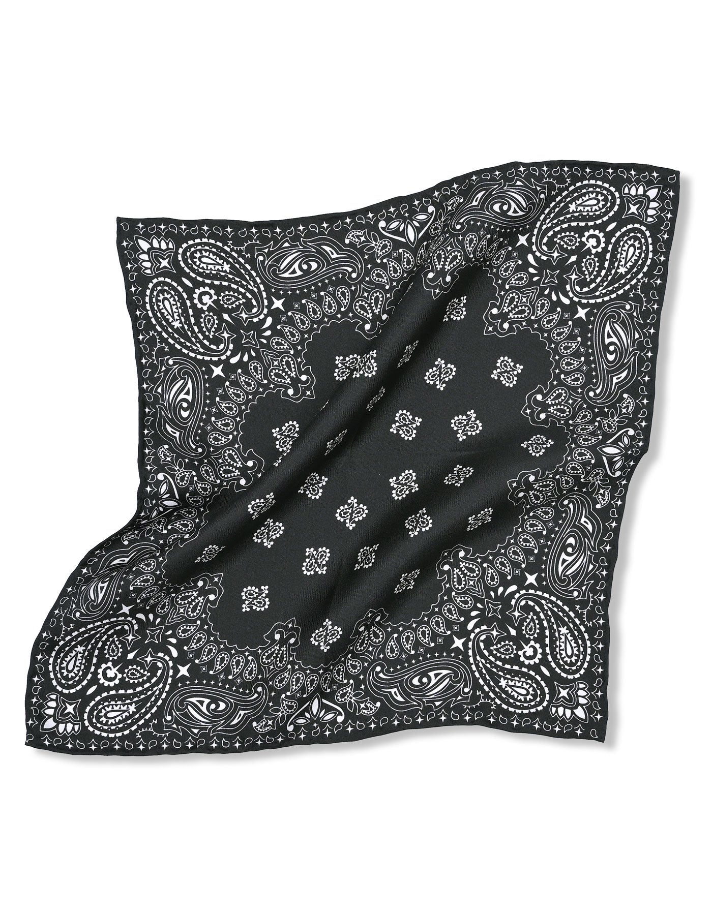 Black 100% Silk Pocket Square
