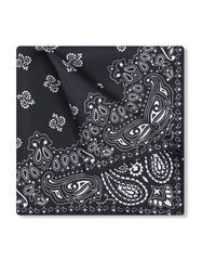 Black 100% Silk Pocket Square