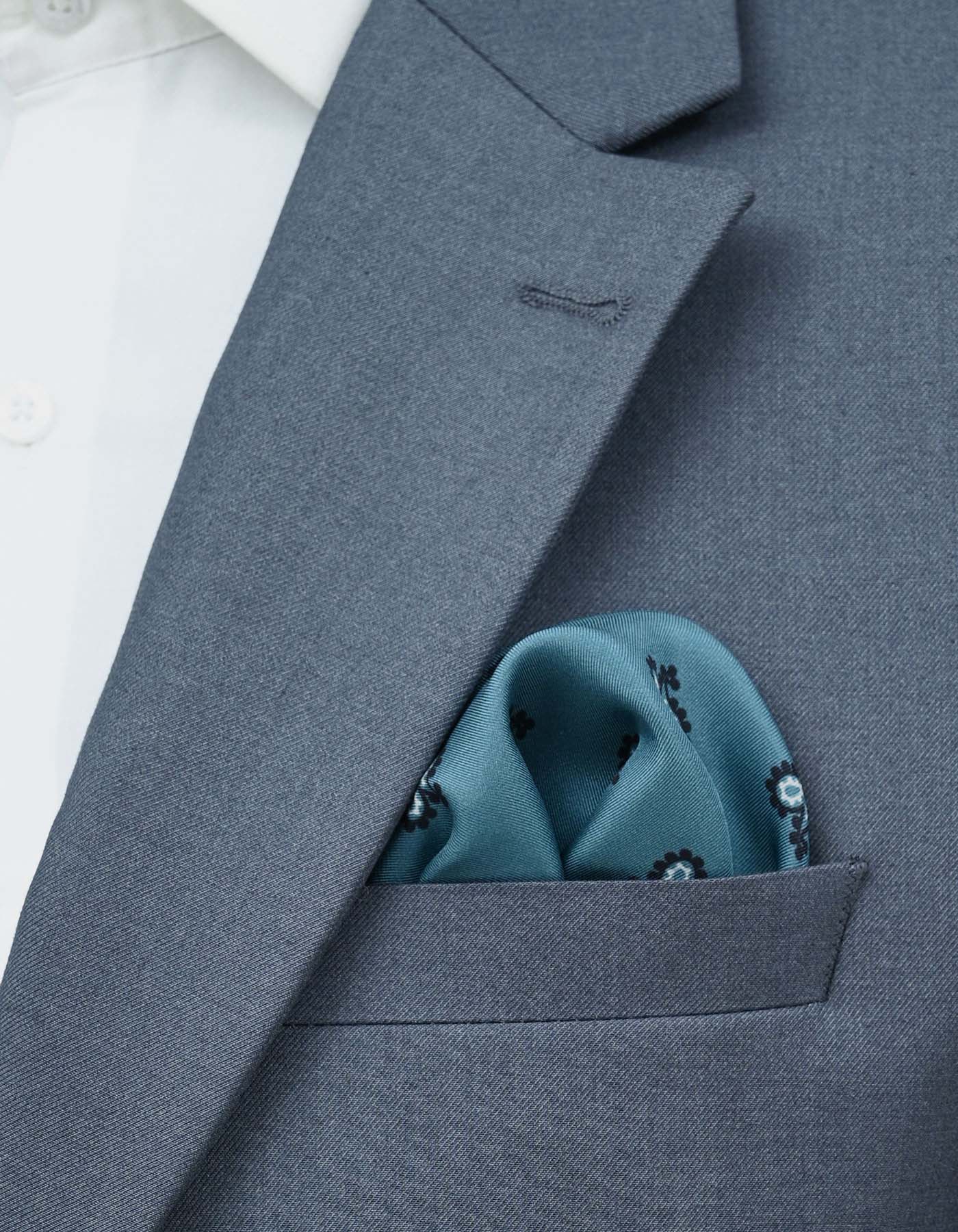 Turquoise 100% Silk Pocket Square