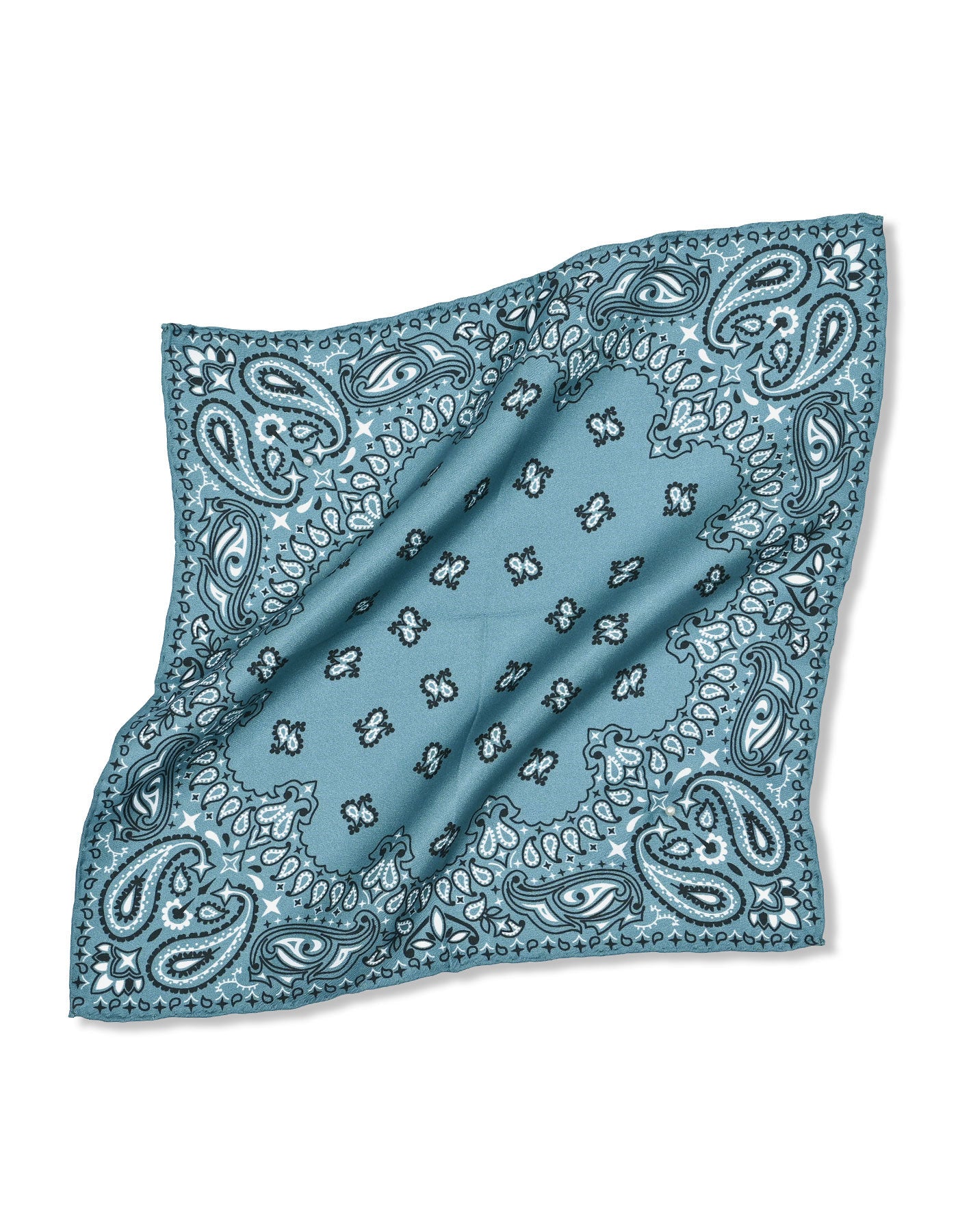 Turquoise 100% Silk Pocket Square