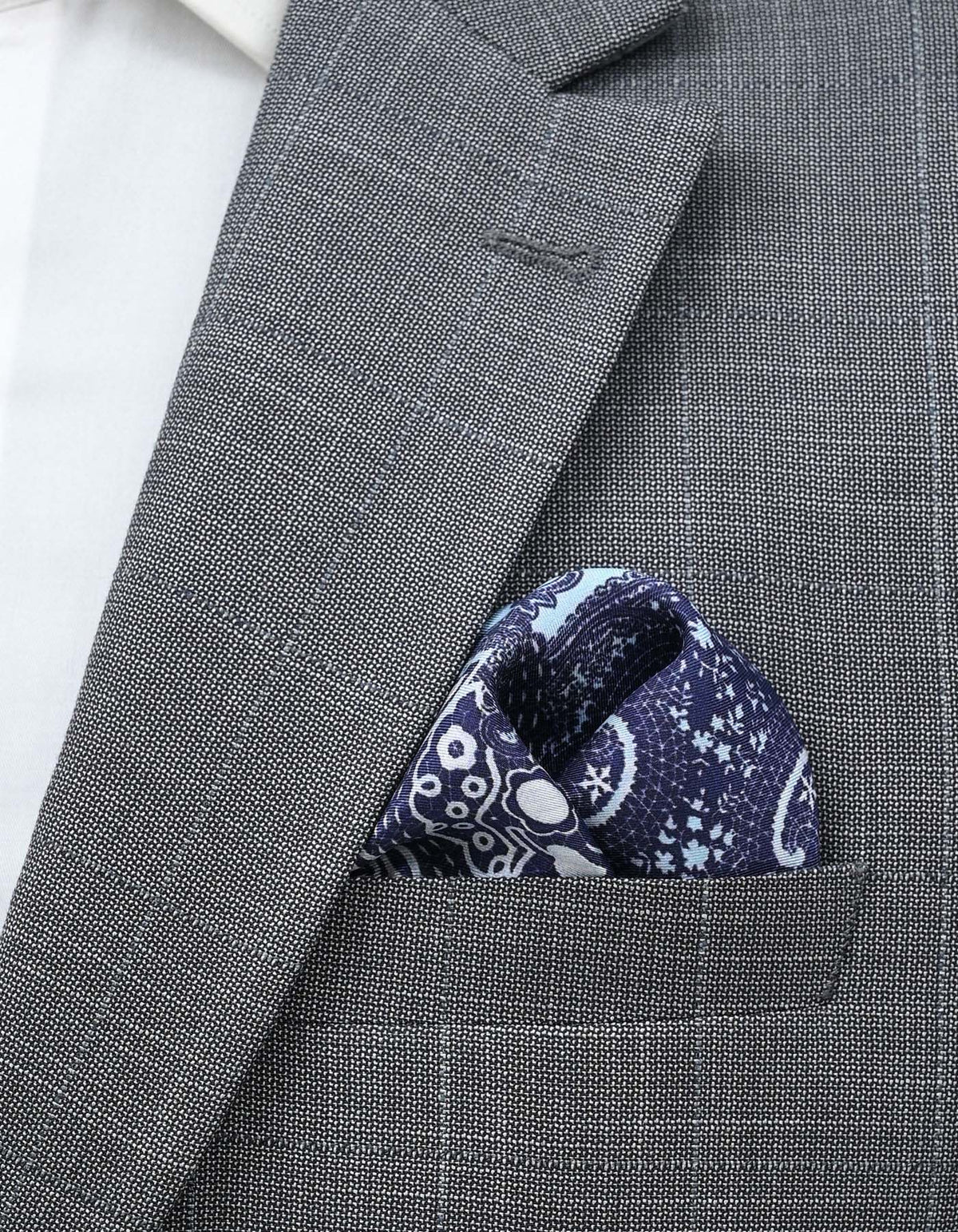 Navy 100% Silk Pocket Square