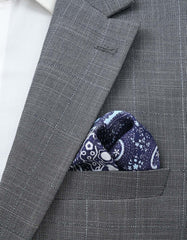Navy 100% Silk Pocket Square