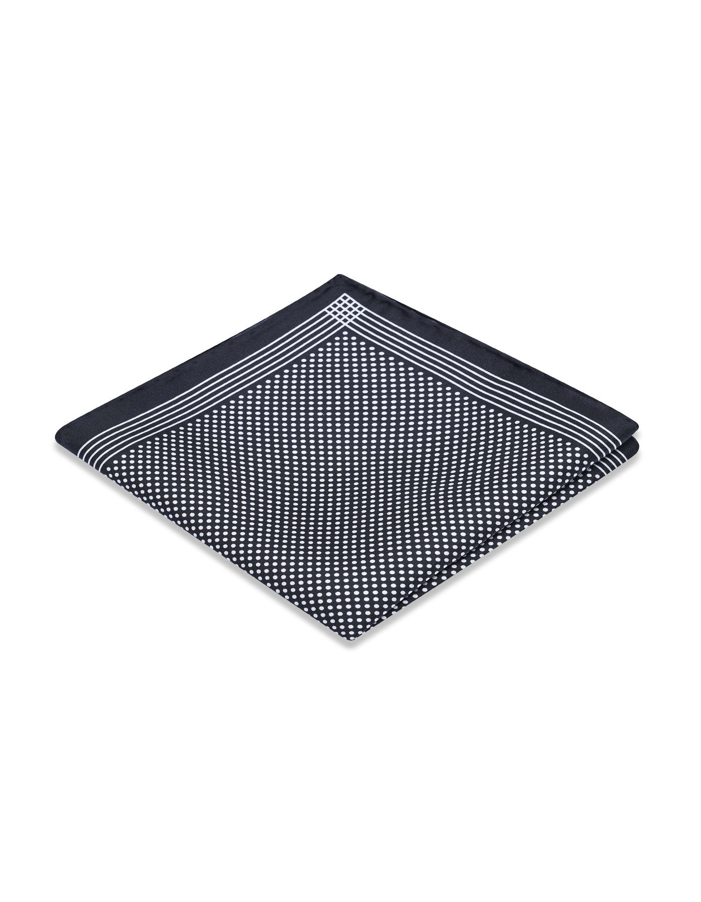 Black 100% Silk Pocket Square