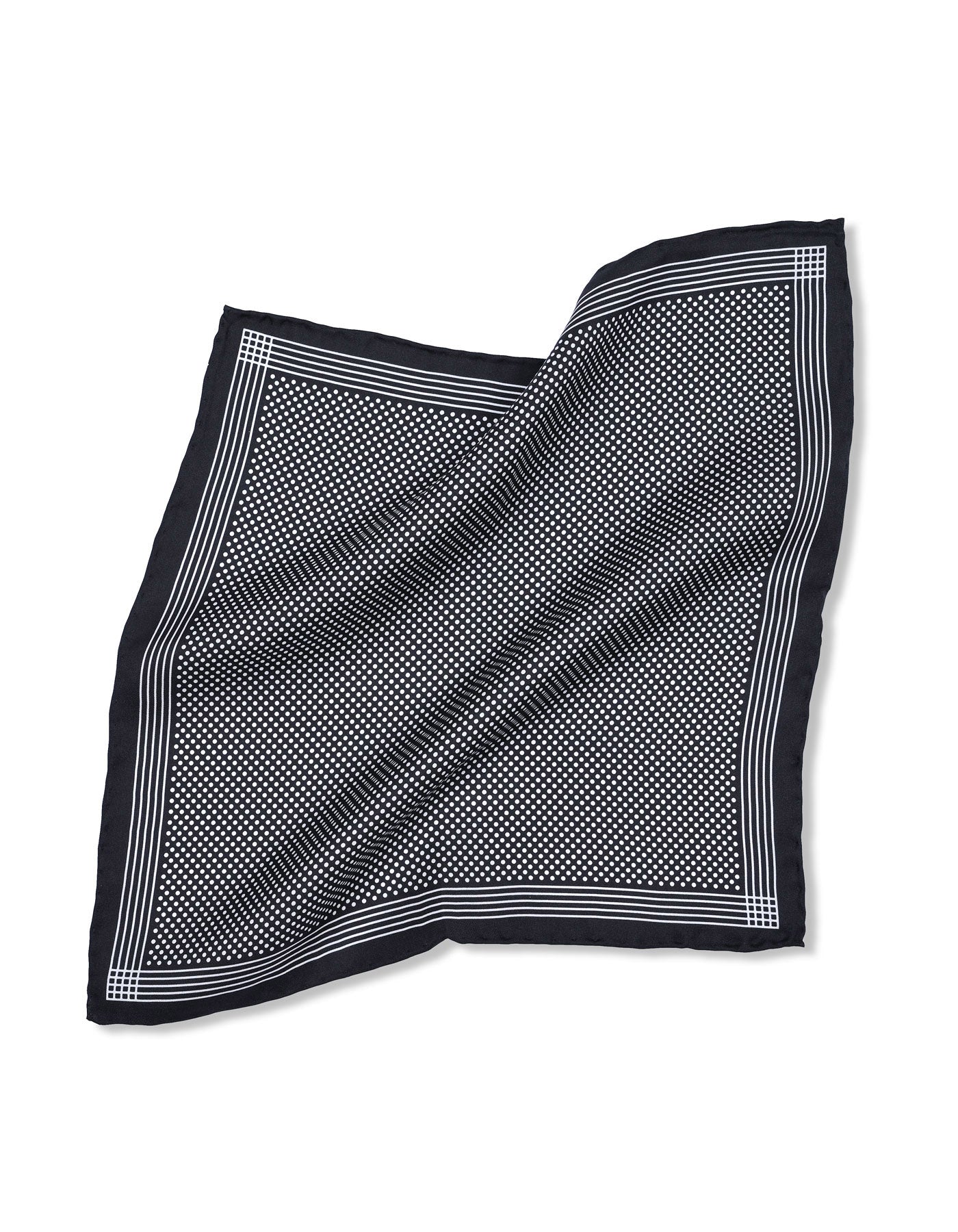 Black 100% Silk Pocket Square