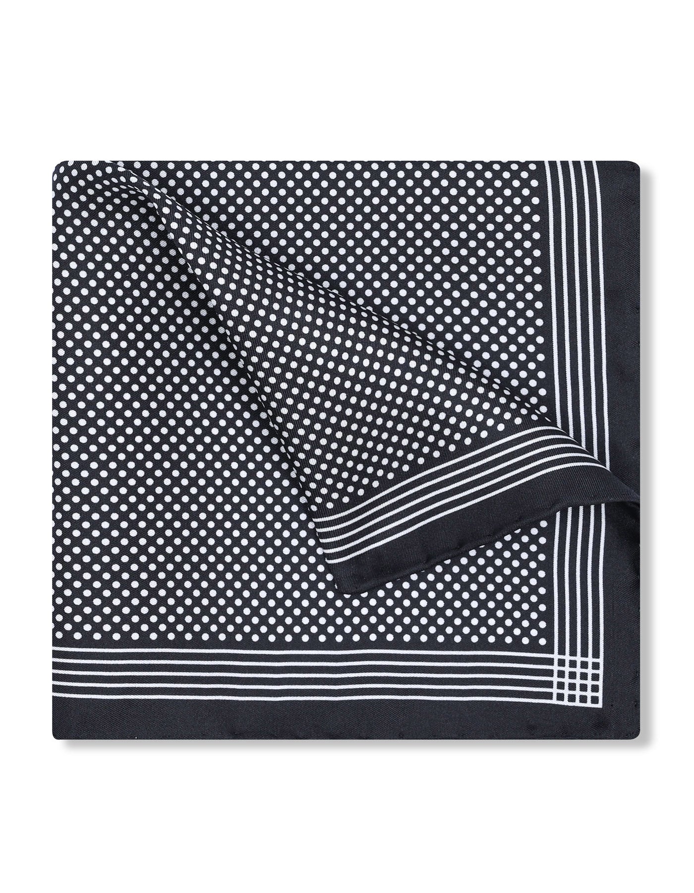 Black 100% Silk Pocket Square