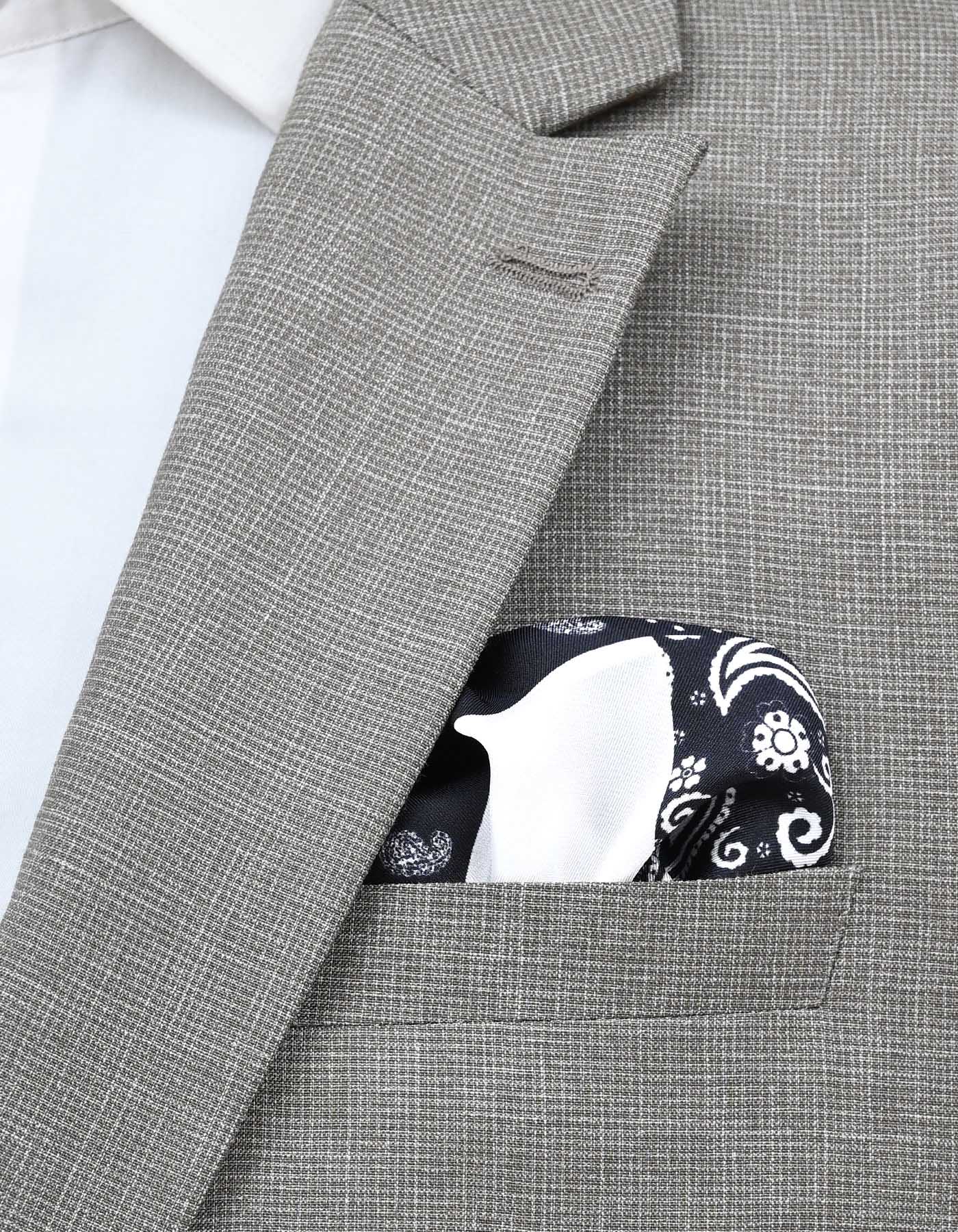 Black 100% Silk Pocket Square