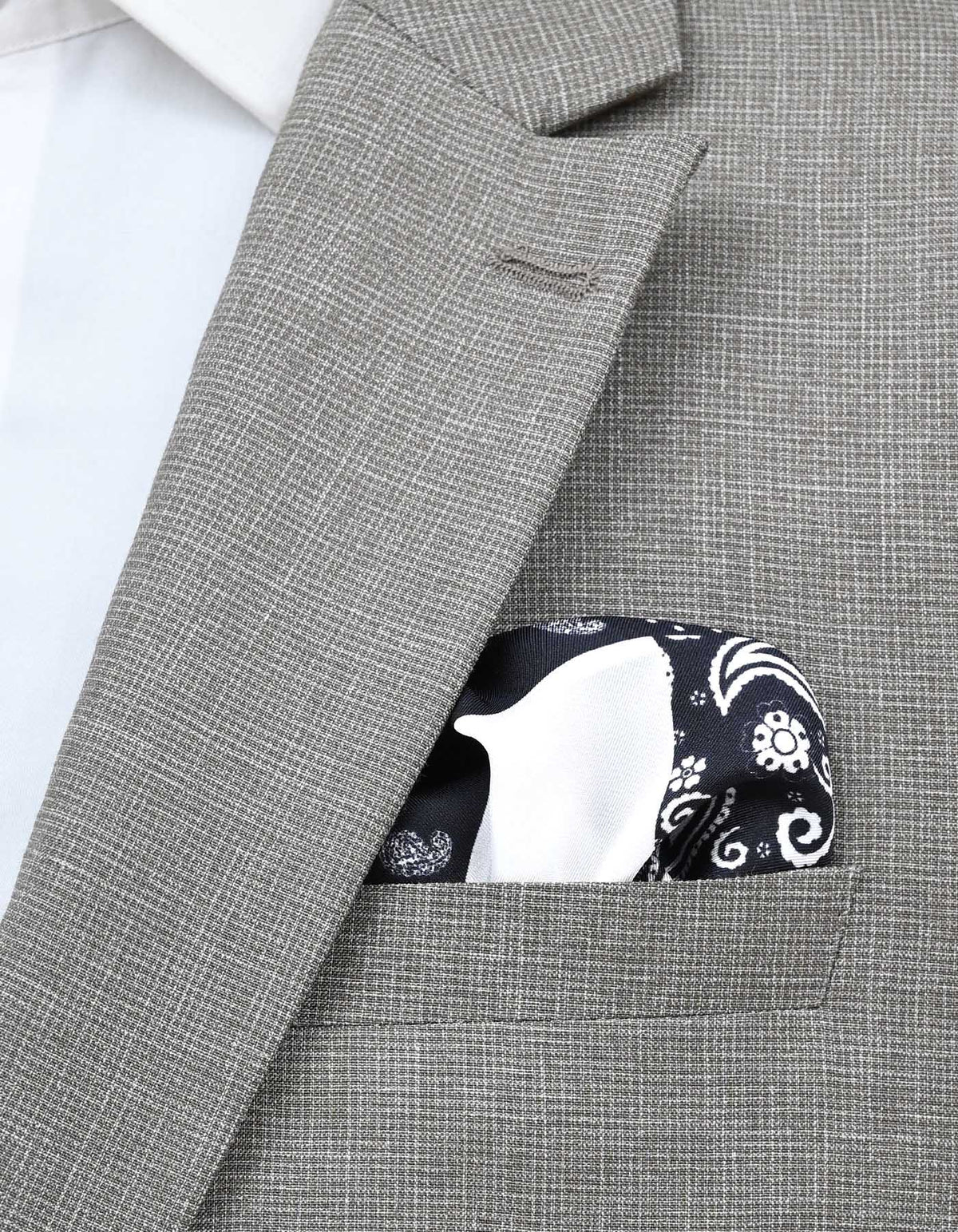 Black 100% Silk Pocket Square
