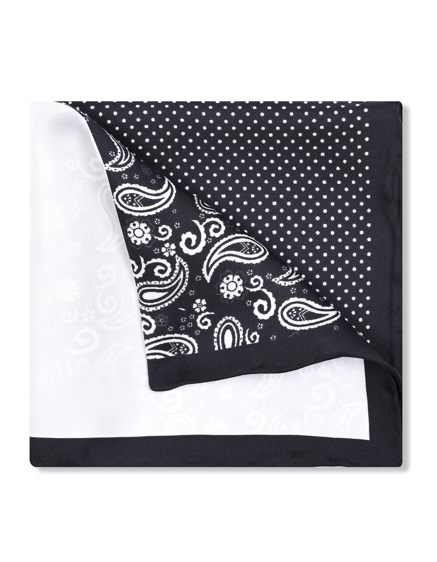 Black 100% Silk Pocket Square